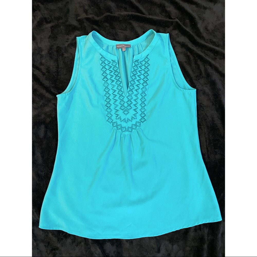Market & Spruce Turquoise/Teal Sleeveless Blouse